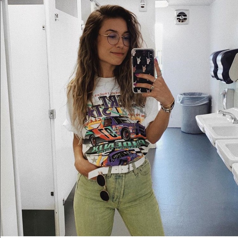 Urban Outfitters Green Acid Wash High Rise Jeans